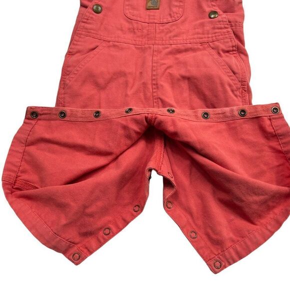 Carhartt Baby Overalls 12 Months Coral Pink 100% Cotton - Picture 5 of 7